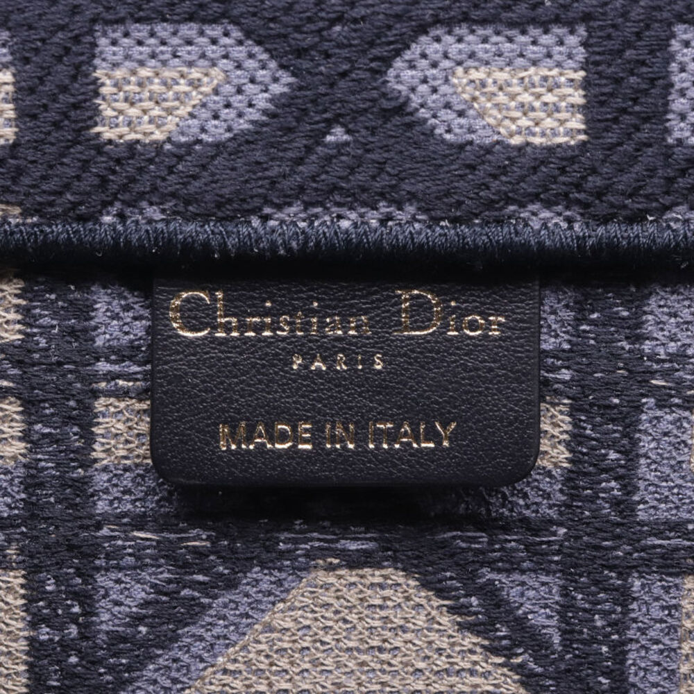 Dior Book Tote Canvas Embroidered Blue Cannage Bag Navy - Picture 5 of 6